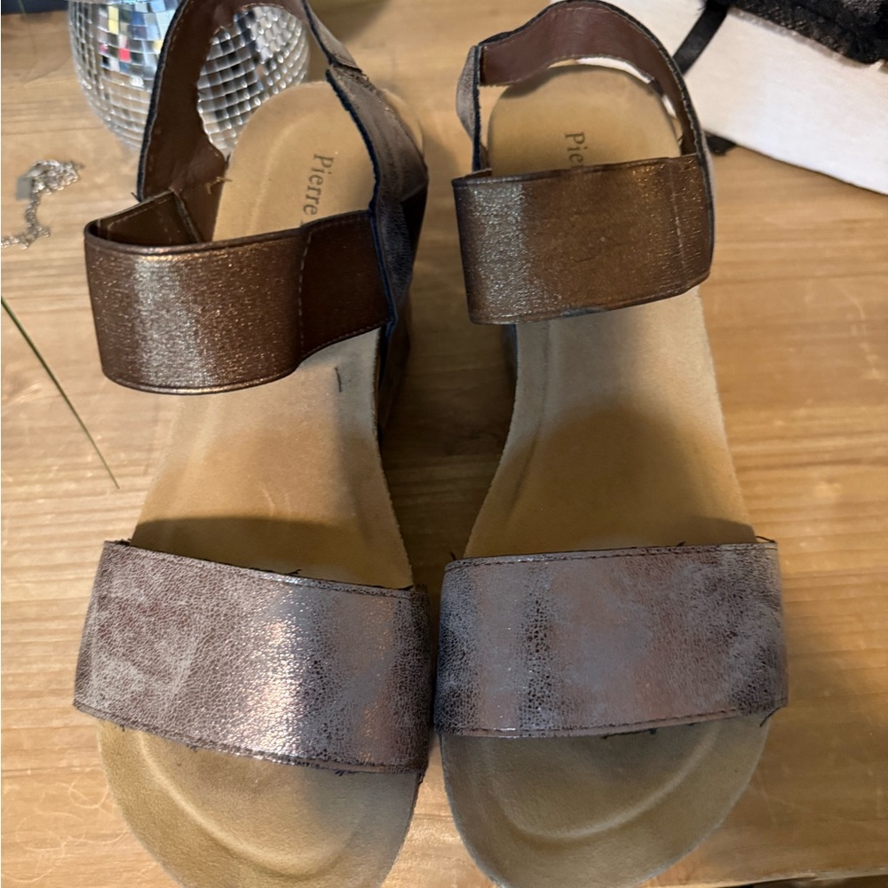 Pierre Dumas Metallic Brown Women's Sandals